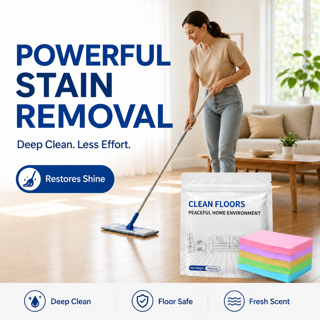 FloorGlow™ 4-in-1 Cleaning Sheets