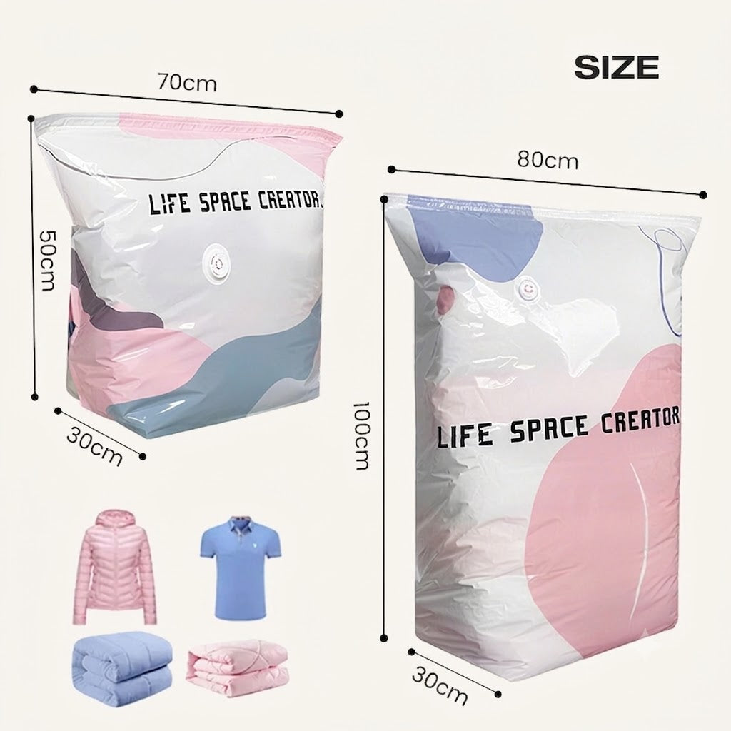 🔥 BUY 2 GET 1 FREE | No-Pump Vacuum Storage Bags - Save 80% Space Instantly! 📦