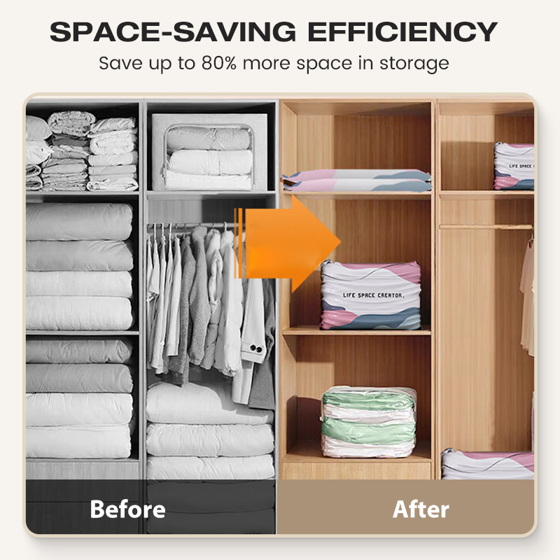 🔥 BUY 2 GET 1 FREE | No-Pump Vacuum Storage Bags - Save 80% Space Instantly! 📦