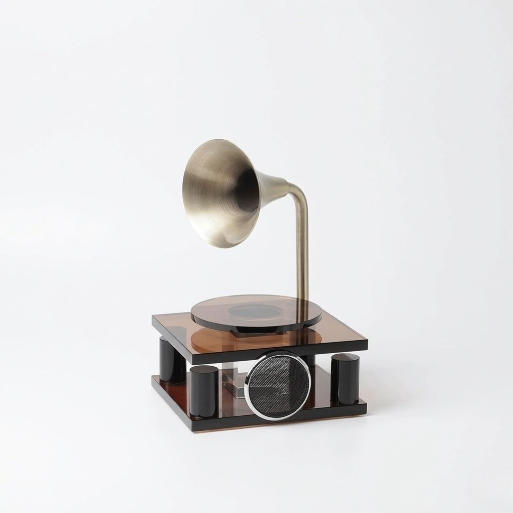 Elegant Retro Phonograph Art Sculpture