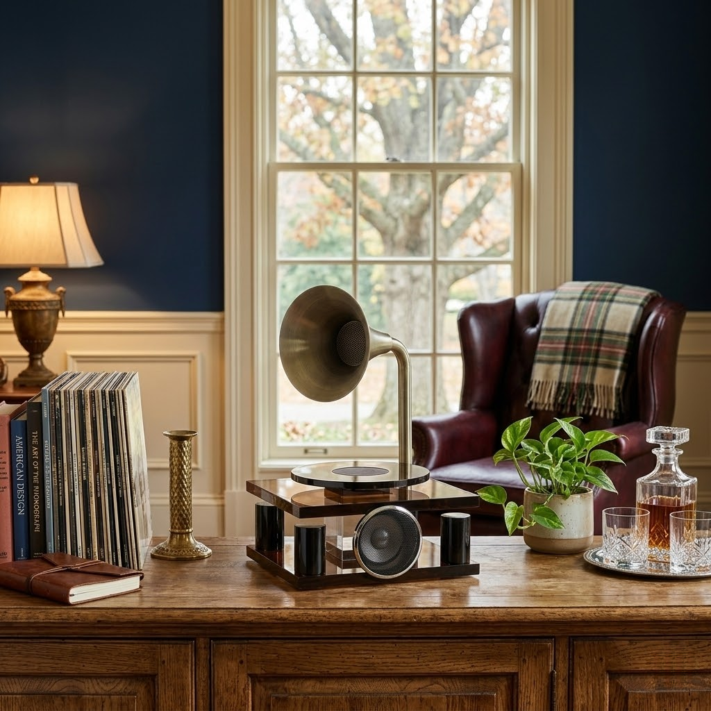 Elegant Retro Phonograph Art Sculpture